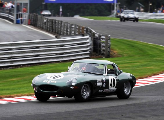 Alex Buncombe driving the E-Type to a pole position 