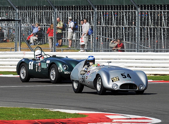 The Cooper T33 of John Young and Andrew Smith took victory in the second of the weekend's Woodcote Trophy Races