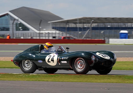 The D-Type of JD Classics drivers Chris Ward and Andrew Smith participating in the Stirling Moss Trophy Race.