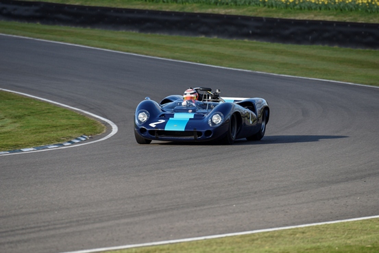 The Lola T70 Spyder of Alex Buncombe ran an impressive race to finish 3rd place in the weekend's Bruce McLaren Trophy 