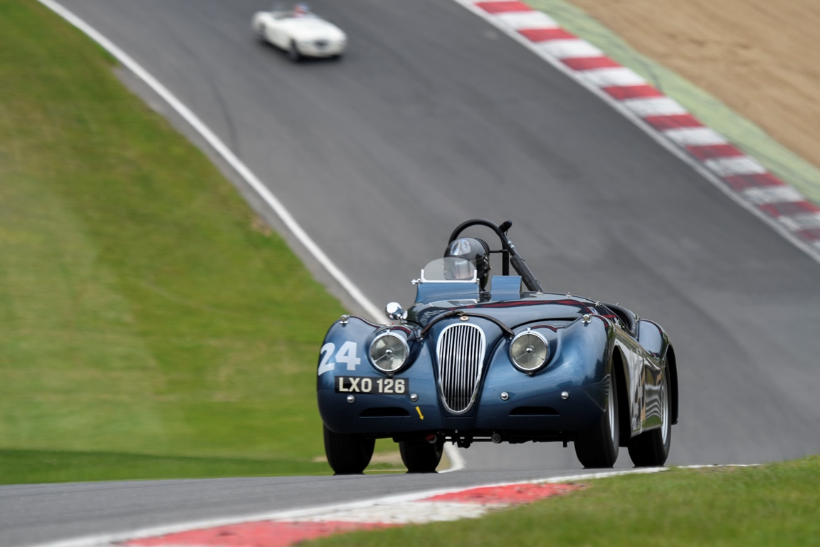 The Ecurie Ecosse Jaguar XK120 of Steve and Josh Ward acheived a well deserved second in class within the Woodcote Trophy