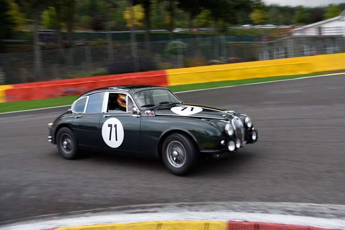 The Jaguar MKII of Derek Hood, Chris Ward and John Young drove from 92nd on the grid to finish in 30th place in the famour Spa Six Hour race