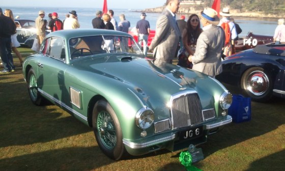 The 1950 Aston Martin DB2 Saloon took pride of place on the 18th fairway having been awarded 3rd place in its Post-war Touring class