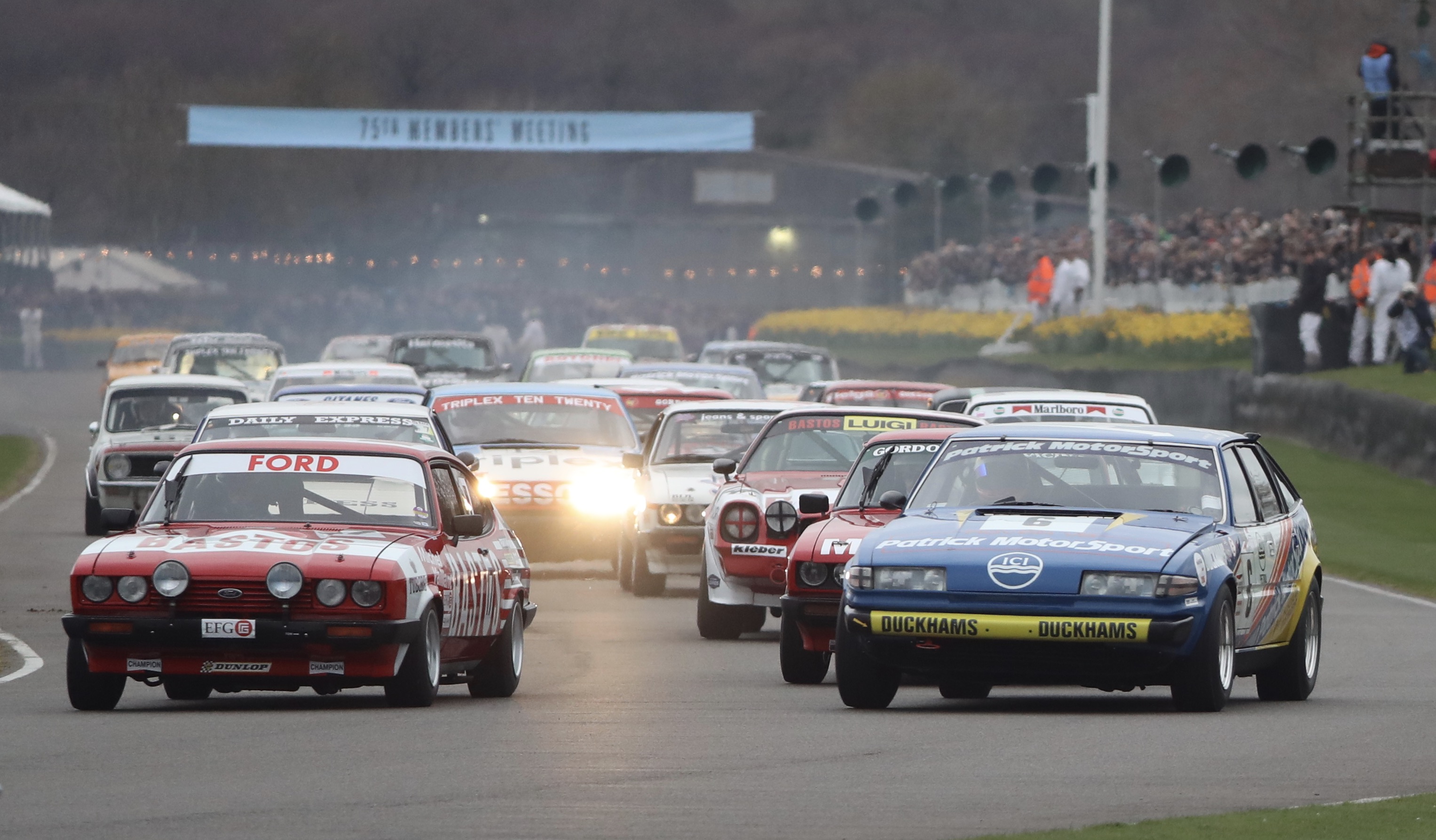 The JD Classics Patrick Motorsport Rover SD1 got away to a flying start during the Gerry Marshall Trophy race