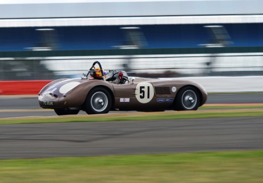 Ex-Fangio C-Type racing in the Woodcote Trophy race