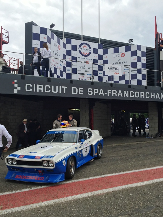 The JD Classics Ford Cologne Capri was driven by duo Chris Ward and Andrew Smith around the gruelling Spa Francorchamps circuit during the 2015 Spa Classic