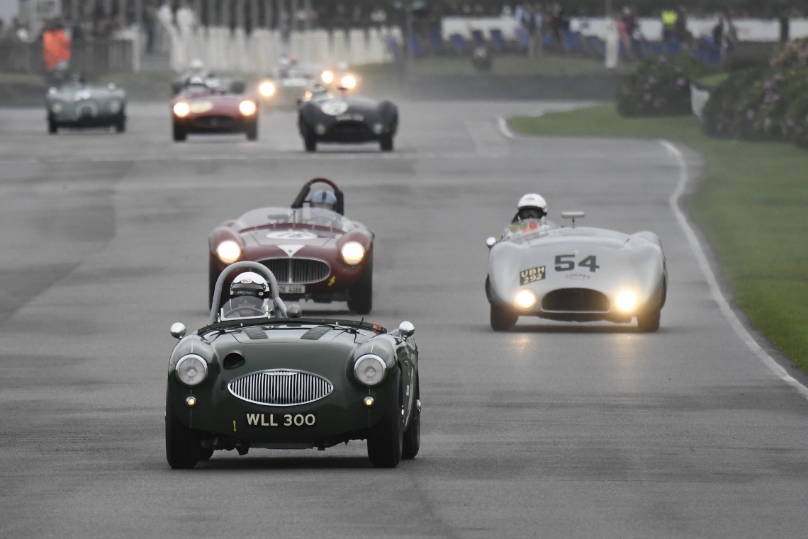 The Austin Healey 100S of Johhn Young and Cooper T33 of Derek Hood both ran cosnistent races finishing in 7th and 8th place respectively within the Freddie March Memorial Trophy
