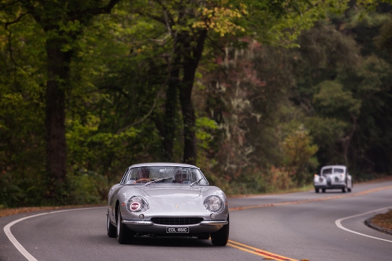 The Alloy bodied Ferrari 275 GTB/4 closely followed by the XK120 Fixed Head Prototype both successfully completed the 80 mile Tour d'Elegance