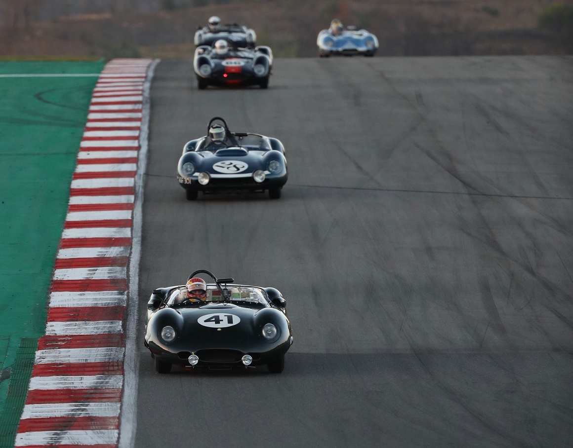 Making good its pole position, the Costin Lister built up a sizeable lead in the early stages of Saturday evening's MRL 50s Sports Car race