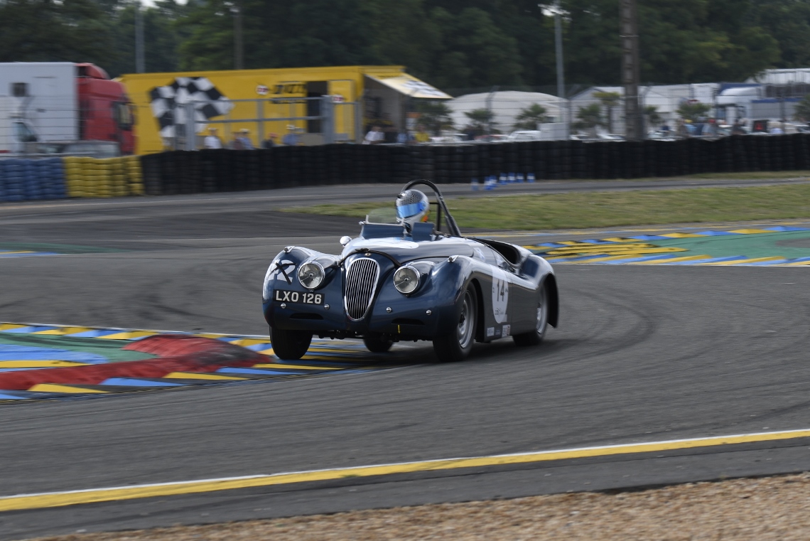 Its second competitive year at Le Mans Classic, the distinctive ex-Ecurie Ecosse Jaguar XK120 of Andrew Smith had a strong weekend running consistently within the top quarter of the grid throughout