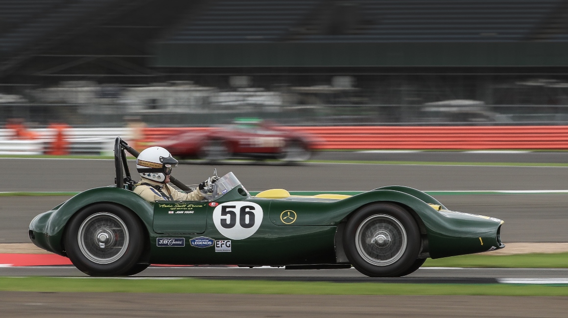 Its debut competitive even as a JD Classics run car, John Young qualified the ex Archie Scott Brown Lister Maserati in a respectable 13th place ahead of Sunday's Woodcote Trophy race