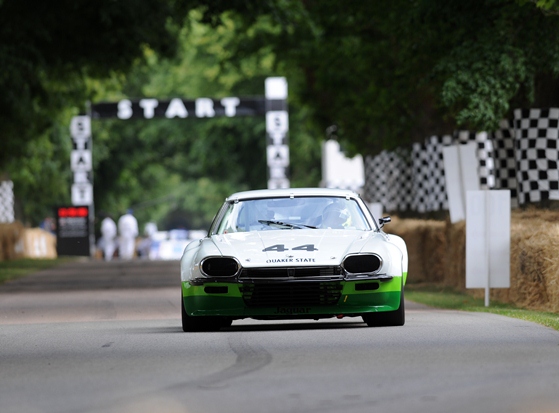 The Group 44 XJS of Jordan King and Alex Buncombe impressed the crowds with its powerful V12 engine as it roared up the iconic hillclimb at Goodwood circuit