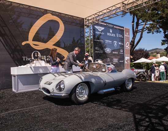 Jaguar legend Norman Dewis accepted the Best in Class Trophy awarded to the Jaguar XKSS at this year's The Quail gathering